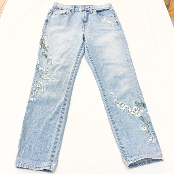 Madewell The Perfect Vintage Jean Embroidered Light Wash Denim Size 28 - Picture 2 of 9